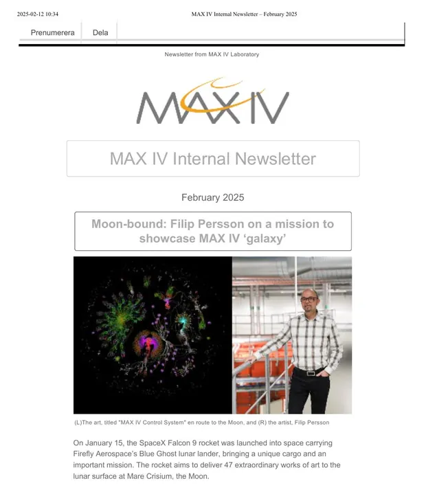 MAX IV newsletter